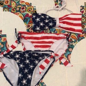 Red, white, & blue girls 2-piece swimsuit
